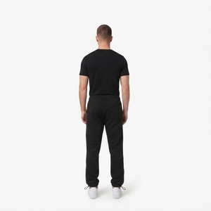 Custom OEM Men's 100% Cotton 280GSM Breathable Sustainable Garment-washed Streetwear Sweatpants Contrast Side Stripe Drawcord - Product Image 2