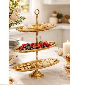 Elegante y Clásico Soporte de Metal para Pastel de 2 Niveles, Tamaño Personalizado, Soporte de Metal Dorado de Diseño, a Precio de Mayoreo - Product Image 6