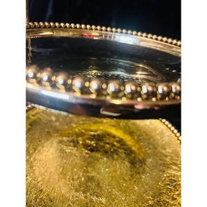 Two Tier Metal <b>Cake</b> <b>Stand</b> With Beaded Edge Handmade Gold Finish Multi Layer Serving Tray For Dessert Display - Product Image 6