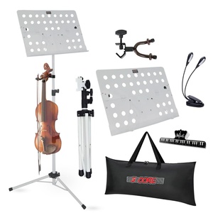 Support de musique 5-en-1 réglable pour bureau, porte-partitions portable, support de livre pliable tout en métal - Product Image 1