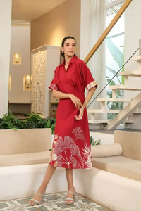 Elegante Vestido de Algodón 100% con Estampado Floral, Ajuste Cómodo, Tallas Personalizadas Disponibles, Tejido Lavable para Uso Diario Informal - Product Image 4