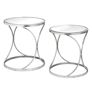 Luxury Inspired Metal Nesting <b>Table</b> With Marble Top Decorative Furniture Set <b>For</b> Sophisticated Home Decoration Themes - Product Image 4