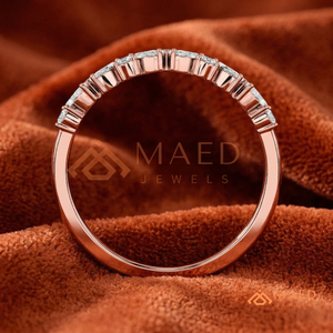 แหวนนิรันดร์ชุบทองคำสีกุหลาบ ประดับเพชรโมอิสซาไนต์แบบไมโครพาเว่ สำหรับผู้หญิง ดีไซน์หรูหรา สีชมพูทอง สามารถสวมซ้อนกันได้ เหมาะสำหรับเป็นเครื่องประดับเจ้าสาว - Product Image 3