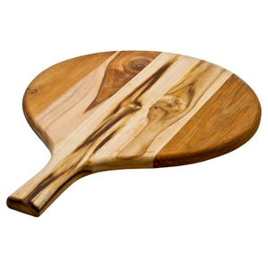 Planche à pizza ronde en bois de pin naturel, fournie par l'usine, avec poignée, pour la découpe de charcuterie, pour usage domestique et en restaurant, à bas prix. - Product Image 4