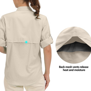Vêtements d'extérieur : Chemises de pêche élégantes et de qualité supérieure en coton, personnalisables avec logo, pour femmes. - Product Image 2