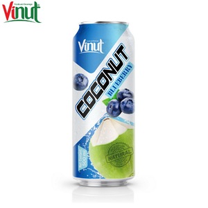 500ml VINUT Can (étamé) Eau de noix de coco avec usine de conception d'emballage de boisson aux myrtilles Produit chaud à faible teneur en glucides au Vietnam - Product Image 2
