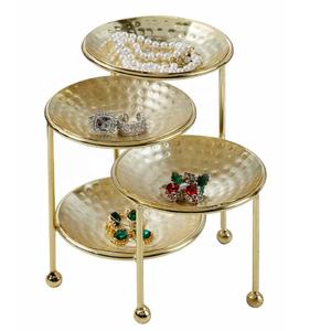 ที่ตั้งแหวน3ชั้นสำหรับจัดแสดงเครื่องประดับกำไลข้อมือและสร้อยรูปดอกไม้อลูมิเนียมขัดเงา - Product Image 2