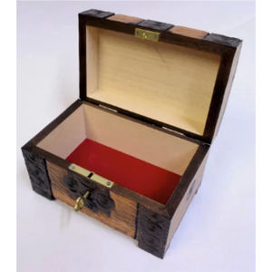 Vintage Handcrafted Wood Jewelry <b>Box</b> Large Decorative Pirate Treasure Chest Retro Wooden <b>Keepsake</b> <b>Box</b> with Lock for Home Decor - Product Image 1