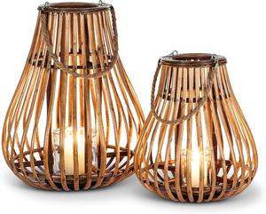 Juego de Portavelas de Bambú Tejido a Mano - Lámpara Colgante Grande de Mimbre y Decoración Rústica para Patio y Hogar para Venta al por Mayor - Product Image 2