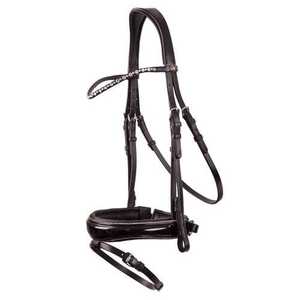 Harnais de cheval en cuir noir avec sangles et boucles réglables, design de style western, confortable, taille personnalisée LC-340 - Product Image 2