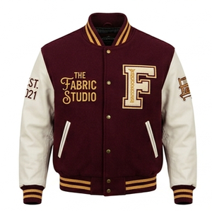 Chaqueta Varsity Negra Personalizada de los 49ers con Cuello Alto, Satinada, Ecológica y Transpirable, Edición Limitada - Product Image 1