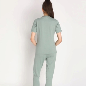 Ensemble t-shirt et pantalon pour femmes modernes, vêtements de sport, tissu respirant, tenue de fitness pour la salle de sport - Product Image 2