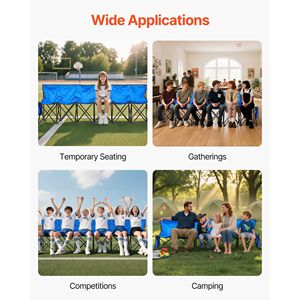 Panca Pieghevole Portatile a 6 Posti per Patio, Leggera, con Tasche Laterali e Borsa per il Trasporto, Ideale per il Campo da Calcio - Product Image 6