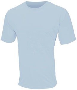 Men's Solid Color O-Neck Short Sleeve T-Shirt Knitted Regular Fit Blank Design Front <b>Logo</b> Quick Dry & Breathable for Casual Wear - Product Image 3