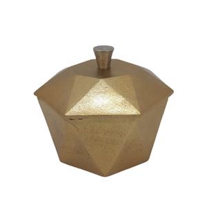 Vente en gros en vrac de haute qualité en aluminium de créateur en forme de boîte avec couvercle or fait à la main personnalisé fait à la main en vrac - Product Image 1