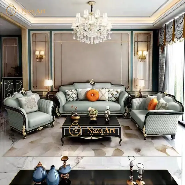 Sofás Premium hechos de madera maciza de estilo francés, sofás de sala de estar de alta calidad, el más vendido, venta al por mayor, baratos