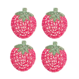 Modern Cut <b>Beaded</b> Glass Cocktail <b>Coasters</b> Reusable Home Accent for Housewarming Gifts - Product Image 3