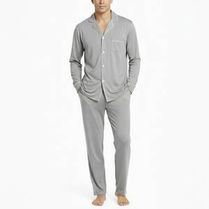Ensemble de pyjama pour homme élégant et de haute qualité, séchage rapide, coupe décontractée, deux pièces, confortable - Product Image 1