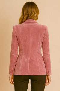 เสื้อโค้ทกำมะหยี่สีชมพูสไตล์วิคตอเรียนสำหรับผู้หญิง แจ็คเก็ตแฟชั่นทรงเรเจนซี่แบบสตีมพังก์ ตัดเย็บทรงเข้ารูป กระดุมสองแถว - Product Image 2