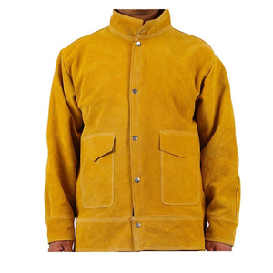 Combinaison de soudage en cuir de vachette ignifuge, résistante à la chaleur 500C-1000C, coupe régulière, protection de niveau D, vêtements de sécurité - Product Image 4