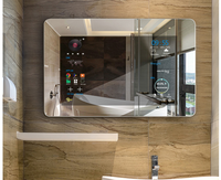 Miroir de salle de bain intelligent LED rectangulaire, le plus vendu en usine, avec TV intégrée, Wi-Fi, Bluetooth, étanche et anti-buée