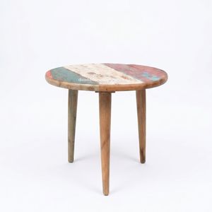 <b>Rustic</b> Handmade Wood <b>Coffee</b> <b>Table</b> Reclaimed Boat Wood Antique Finish Round Top Indoor Outdoor Living Room Furniture - Product Image 2