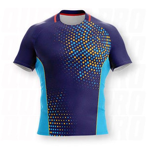 New Custom Design Printed Quick Dry Breathable Polyester Cotton Blend <b>Material</b> Men's Plus Size High Quality Rugby Jersey Custom - Product Image 5