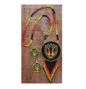 Ensemble de bijoux élégant pour mariée, collier et boucles d'oreilles, avec de riches détails perlés - Product Image 2