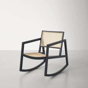 Silla Mecedora de Madera de Teca Sólida OEM Personalizada con Ratán Natural, Proveedor Mayorista Directo de Fábrica para Importadores Globales - Product Image 3