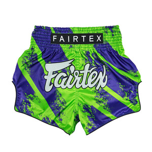 Breathable Patterned Kickboxing Shorts High Cut Satin Striking Trunks Unisex <b>Athletic</b> Training Apparel for Martial Arts - Product Image 1