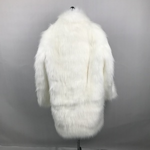 Custom Winter Artificial Fleece Fur Jacket Big Collar Fluffy Long Thick White Long UNISEX Men's Faux Fur Coats - Product Image 2