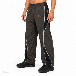 Mens Sporty Windbreaker Track Pants <b>Elastic</b> <b>Waist</b> Side Stripe Quick Dry Wholesale Windbreaker <b>Trousers</b> for men - Product Image 2