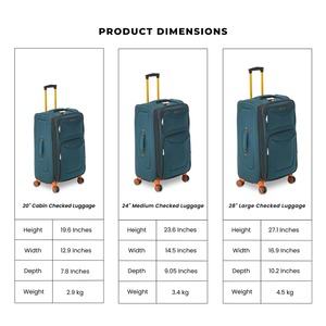 Polyester Luggage Set 3-Piece <b>with</b> 4 <b>Wheels</b> Soft Handle Zipper Closure Combination <b>Lock</b> Lightweight Modern Design Unisex - Product Image 5