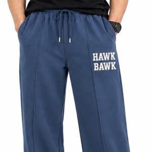 Pantalon décontracté pour homme, couleur unie, coupe ample, taille à cordon de serrage, avec poches latérales - Product Image 6