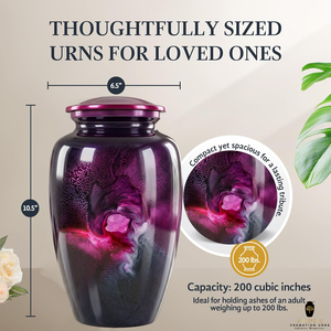 โกศบรรจุอัฐิสำหรับผู้ใหญ่แบบพรีเมียม  วัสดุอะลูมิเนียมเคลือบเงา  งานแฮนด์เมดสำหรับงานศพ  ความจุ 220 คิวบิกอินช์ เป็นมิตรกับสิ่งแวดล้อม - Product Image 5