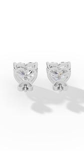 Boucles d'oreilles solitaires en diamant de laboratoire taille cœur romantique, or 10 carats, bijoux fins de luxe, fournisseur en gros - Product Image 4
