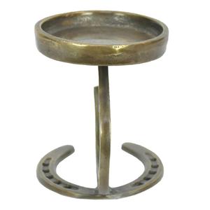Equestrian Horse <b>Shoe</b> Style Candle Jar Stand Decorative Tabletop Vintage Candle <b>Holder</b> Brass Antique - Product Image 2