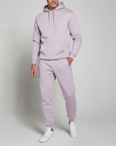 Conjunto de Sudadera con Capucha y Pantalones Deportivos Holgados de Felpa 100% Algodón, Traje Deportivo Ligero para Invierno, Ropa Deportiva para Gimnasio, Chándal Sólido - Product Image 1