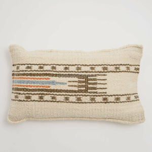 ปลอกหมอนอิงตกแต่งเนื้อแข็งลายทางทำด้วยมือสไตล์อินเดียผ้าวูลผสมทรงสี่เหลี่ยมสำหรับบ้าน - Product Image 2