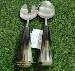 Rfcraft haute qualité corne cuillère salade ensemble couverts couverts pour Table à manger organisateur dans les hôtels et Restaurants - Product Image 4