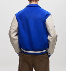 <b>Men</b> Varsity <b>Jacket</b> Custom Team Letterman <b>Baseball</b> <b>Jacket</b> Embroidered Wool Body Leather Sleeves Private Label OEM ODM Factory - Product Image 4