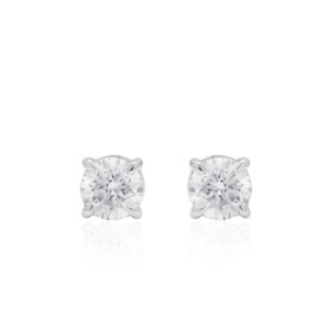 Pendientes de Oro Rosa con Diamantes Naturales de Corte Brillante Redondo, Joyería Moderna para Novia, Compromiso, Boda, Aniversario, Regalo - Product Image 1