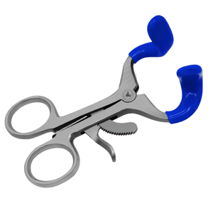 Écarteur buccal pédiatrique Molt Mouth Gag 3,5 po avec embouts en PVC bleu, en acier inoxydable chirurgical, avec verrouillage à cliquet, ergonomique et manuel - Product Image 1