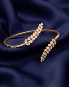Elegante Brazalete de Oro de 14K Feylora, Joyería de Mano con Diseño de Palma, Ajustable, de Alta Calidad, para Mujeres y Niñas, Accesorio de Moda para Fiestas - Product Image 3