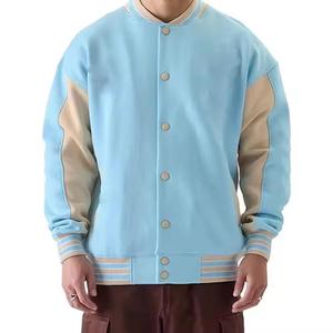 Veste universitaire pour homme en toile 100% laine, imperméable et respirante, sur mesure, avec col boutonné et fermeture éclair - Product Image 1
