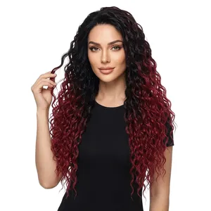 Extensiones de Cabello Humano 100% Remy, Rizadas, con Raíz Oscura, Ombre Rojo, Largas, Textura Rizada Natural, Personalizables - Product Image 5