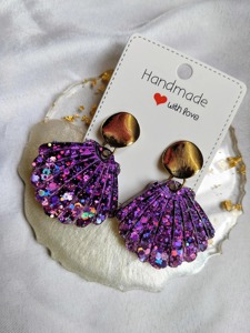Boucles d'oreilles en résine marron foncé, couleur chocolat, finition solide, prix usine, vente en gros - Product Image 4