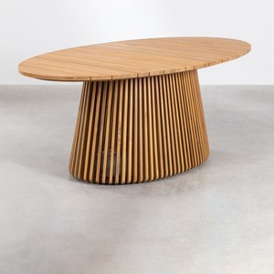 Mesa de jardín ovalada Vandana Nova Zenova 200x110 cm en madera de acacia Mura - Product Image 1