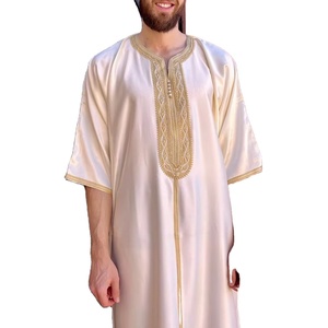 Gran oferta, ropa informal, nueva venta al por mayor, vestido musulmán de Color sólido, ropa islámica de moda, Thobes, tamaño adulto - Product Image 1