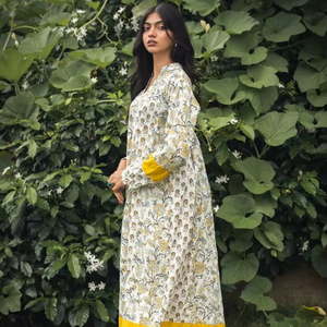 Modern Designer Looking Customized Cotton Fabric in Summer Casual Wearing Maxi Western dresses <b>items</b> Printed Antique Dress set - Product Image 1